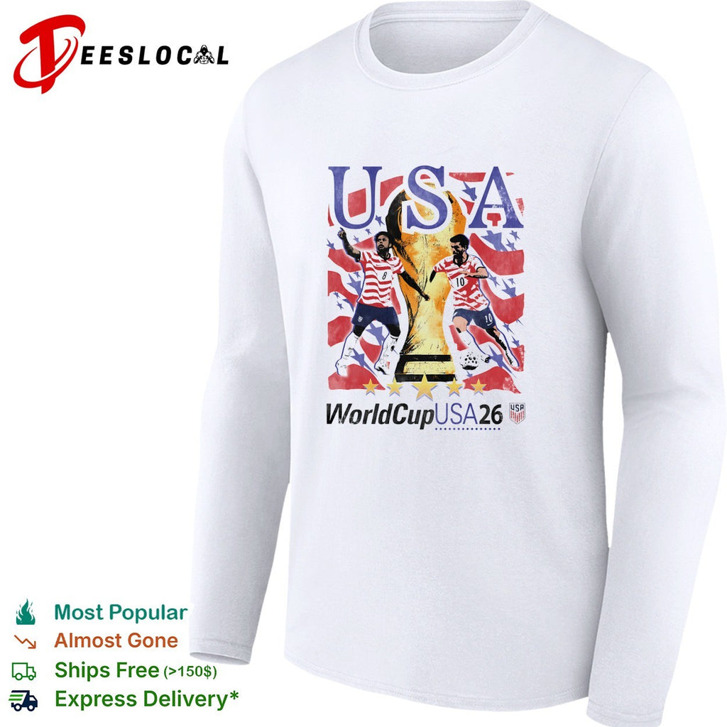 USA FIFA World Cup 2026 players trophy celebratory action poster art shirt