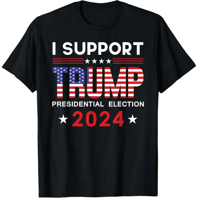 USA Flag I Support Donald Trump Presidential Election 2024 T-Shirt made in usa Hoodie, Sweatshirt | TeeBloomCo.com