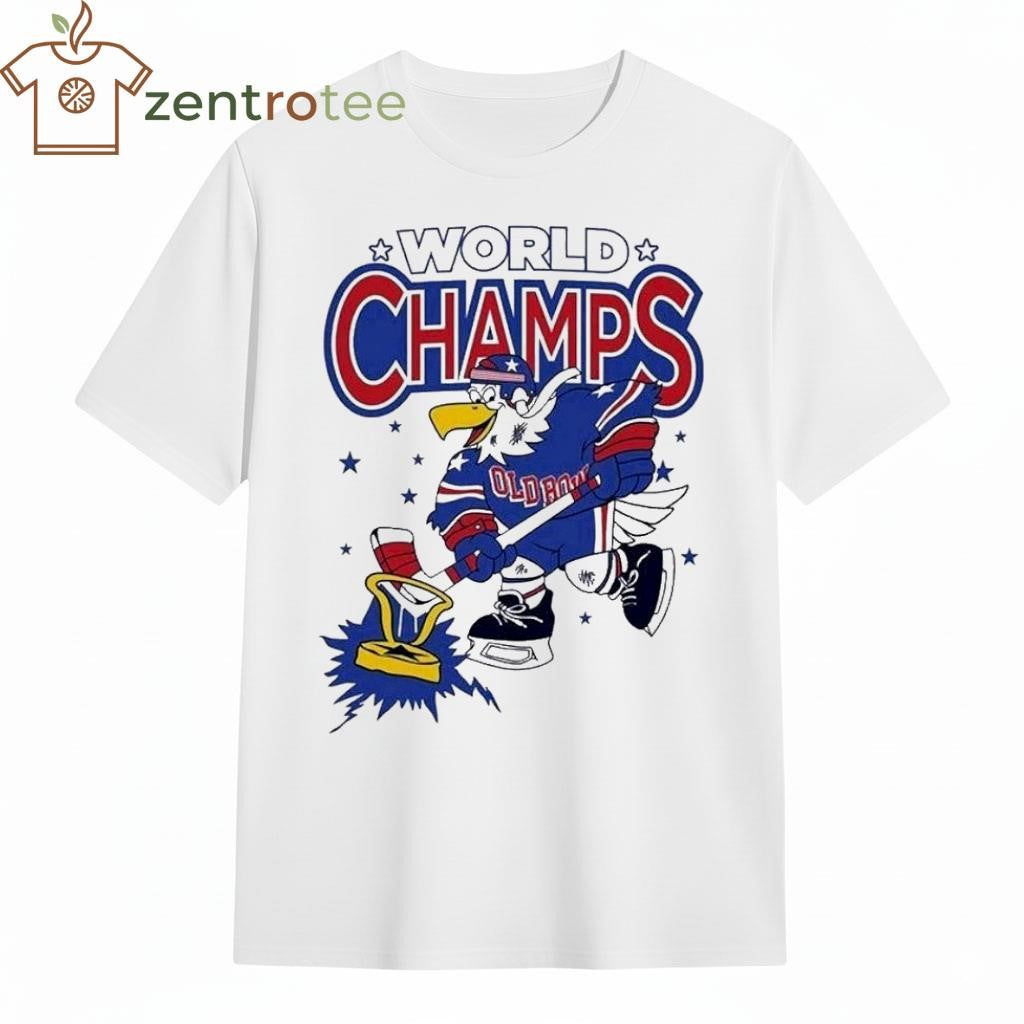 USA Hockey World Champs Eagle cartoon tee
