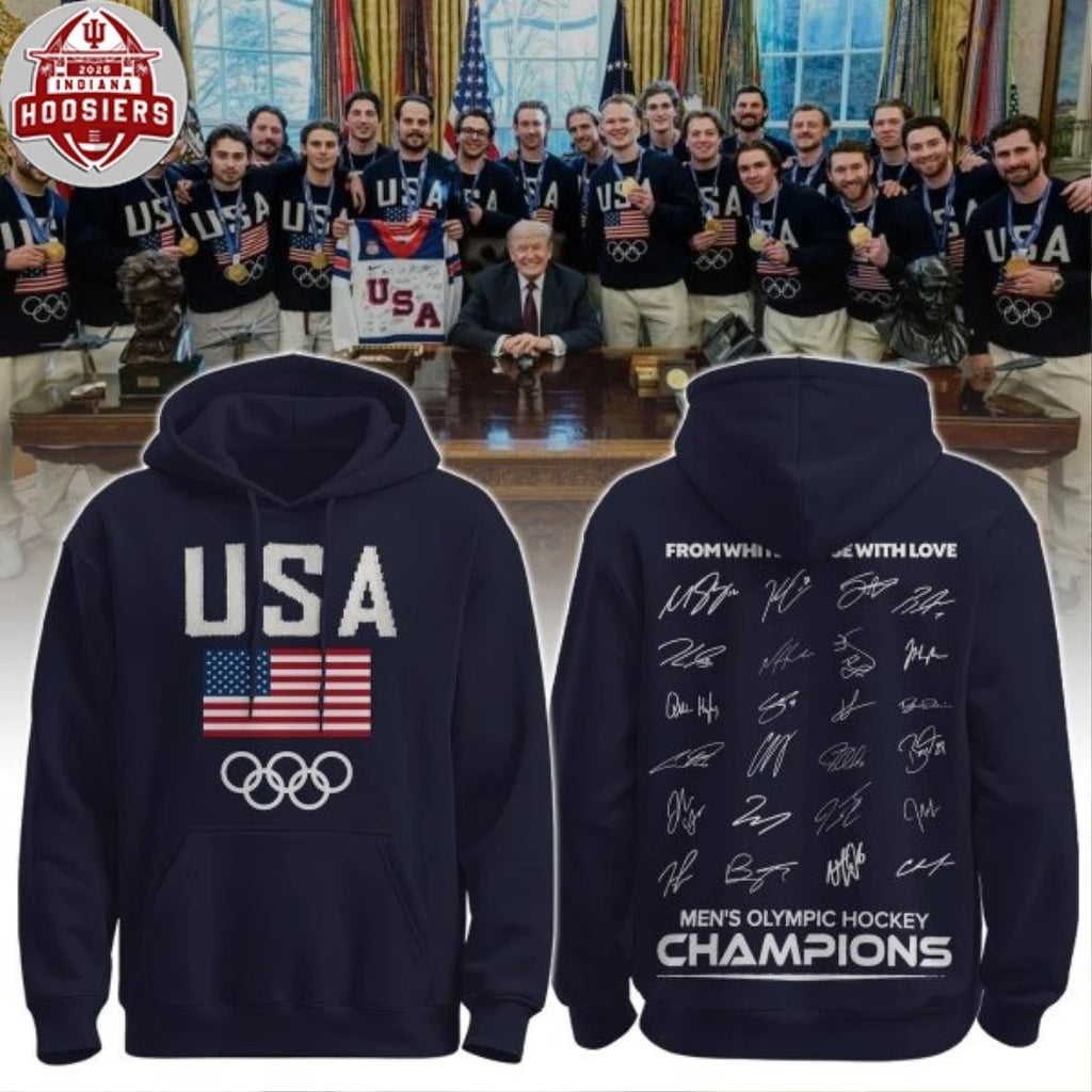 USA Men Hockey Special Milano-Cortina Olympics Champions 2026 Signature Logo Two Sided T-Shirt