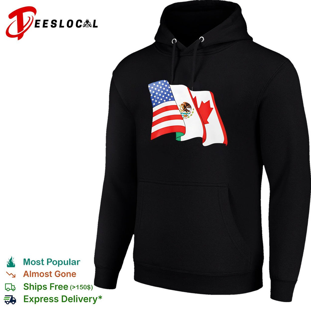 USA Mexico Canada flags FIFA World Cup 2026 graphic shirt