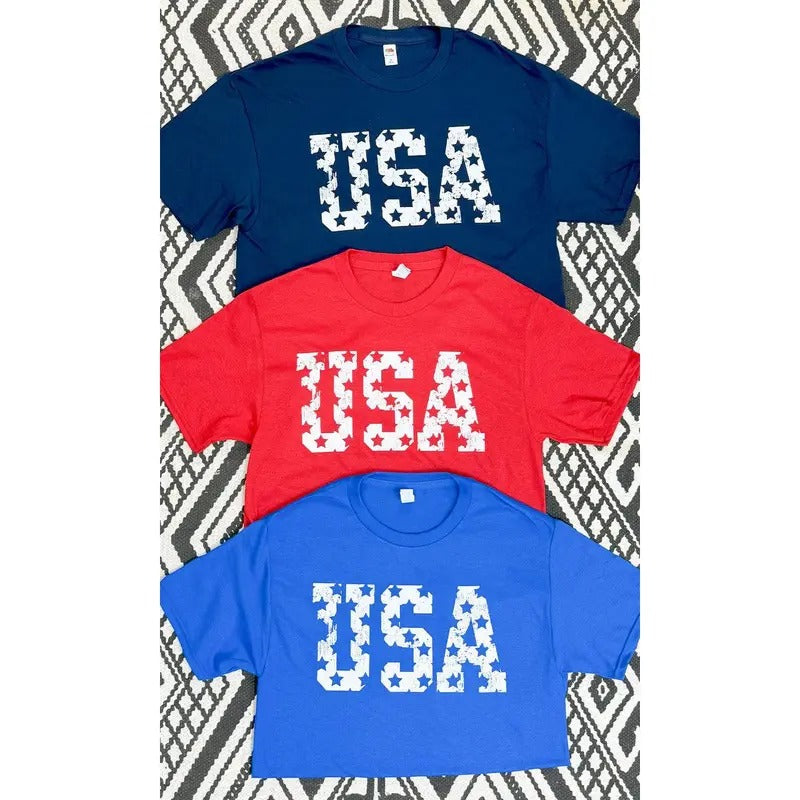 USA Stars Distressed Graphic T-Shirt Hoodie, Sweatshirt | TeeBloomCo.com
