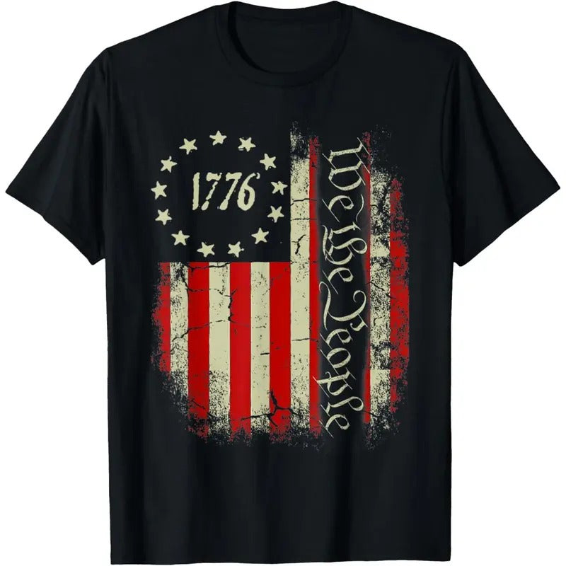 USA US Flag Patriotic 4th of July America T-Shirt made in usa Hoodie, Sweatshirt | TeeBloomCo.com