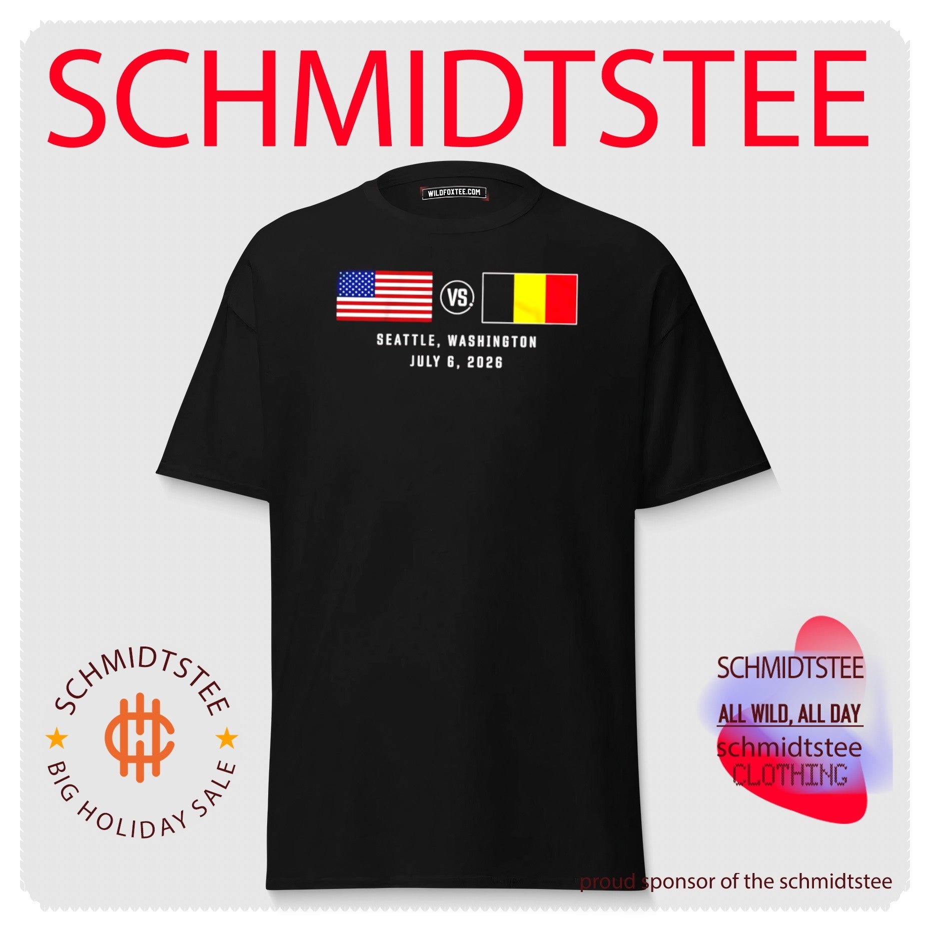 USA vs Belgium Soccer Matchup Seattle July 6 2026 shirt