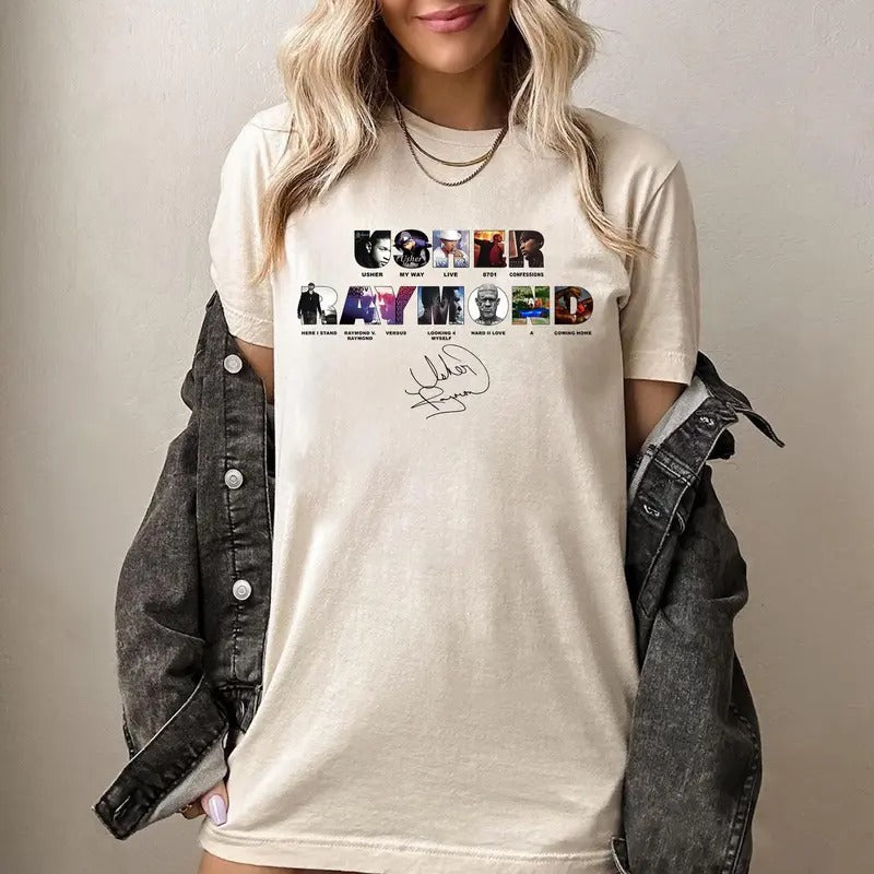 USH3R World Tour 2024 T Shirt, Concert Outfit, Fan Merch, Tour Music Gift, Unisex Short Sleeve Tee Shirt, Casual Clothing...