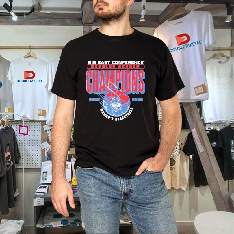 Uconn Huskies Women’s Basketball 2025 2026 Big East Conference Regular Season Champions Shirts