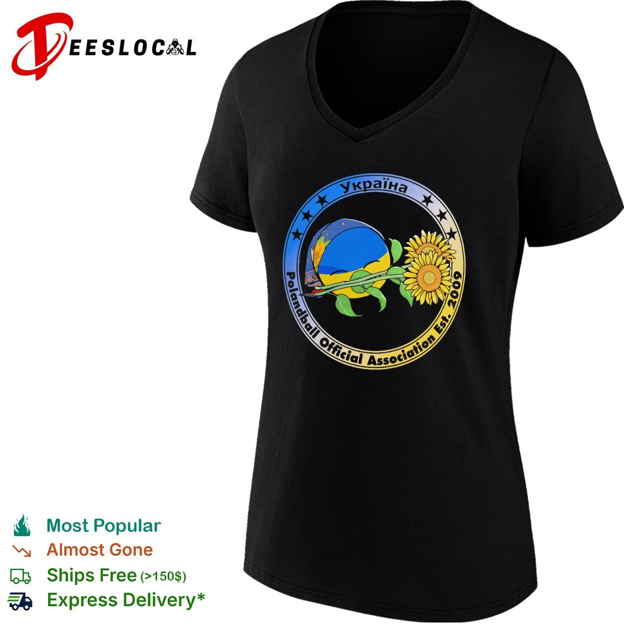 Ukraine Polandball Official Association Est 2009 Sunflower Headscarf Ukraine shirt