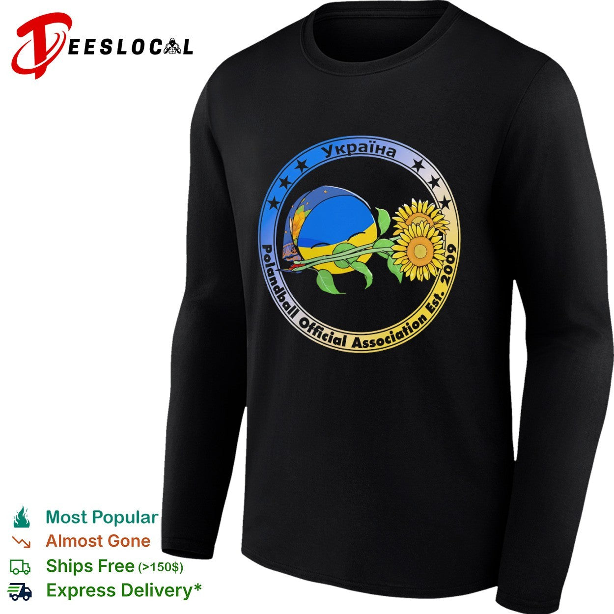 Ukraine Polandball Official Association Est 2009 Sunflower Headscarf Ukraine shirt