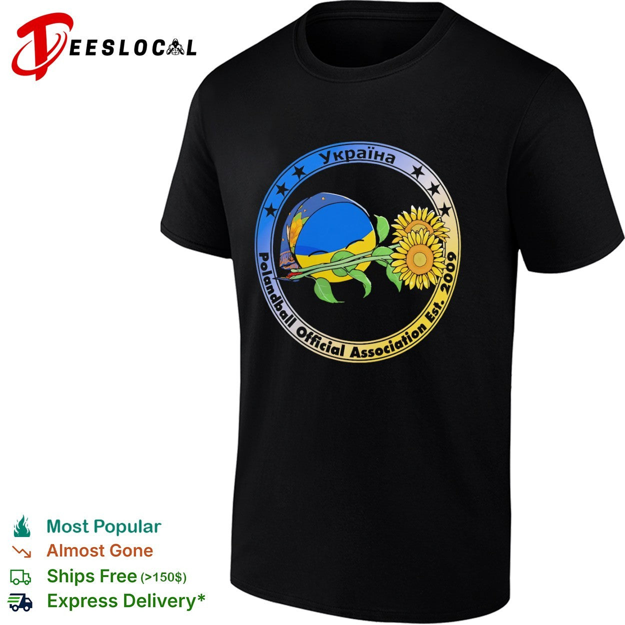Ukraine Polandball Official Association Est 2009 Sunflower Headscarf Ukraine shirt