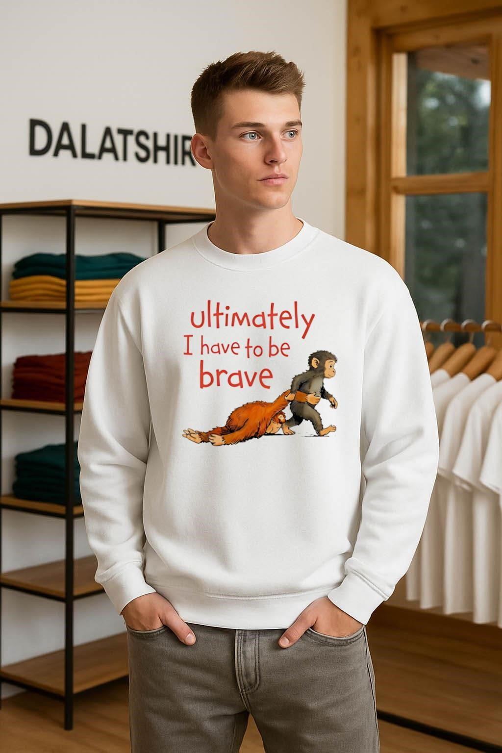 Ultimately I Have To Be Brave Monkey Cartoon shirt