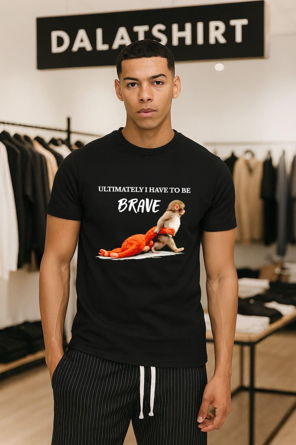 Ultimately I Have To Be Brave Monkey Dragging Plush shirt