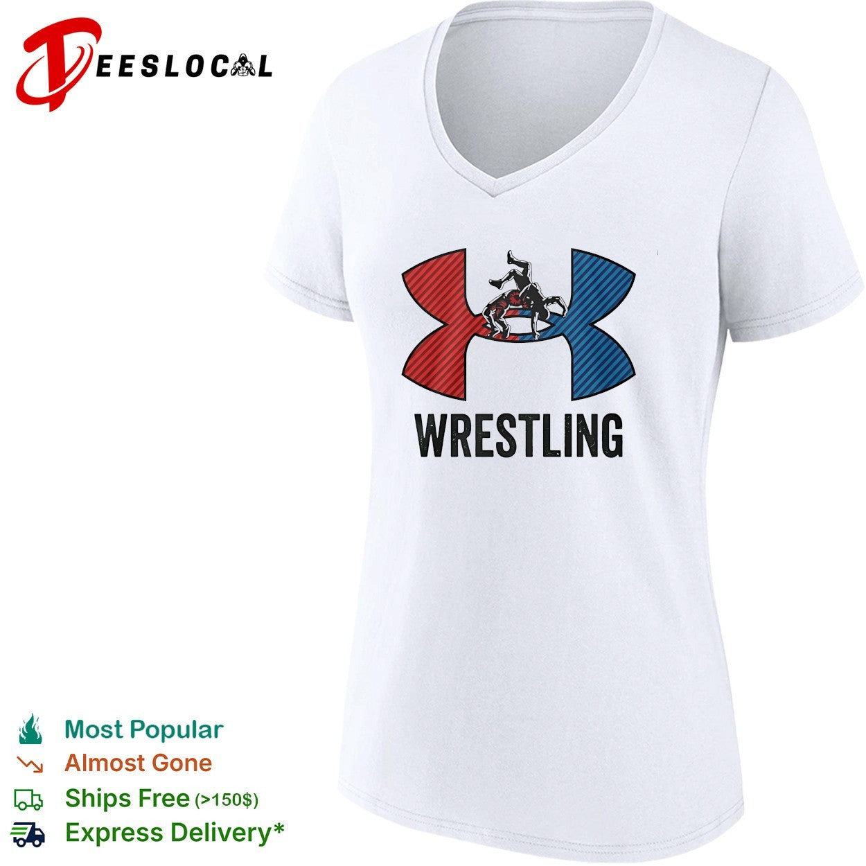 Under Armour Wrestling blue x red logo shirt