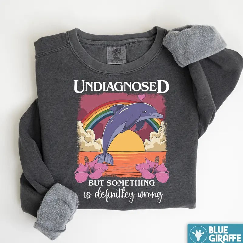 Undiagnosed Dolphin Premium Heavyweight Sweatshirt - Hoodies & Sweaters T-Shirts | TeeBloomCo.com