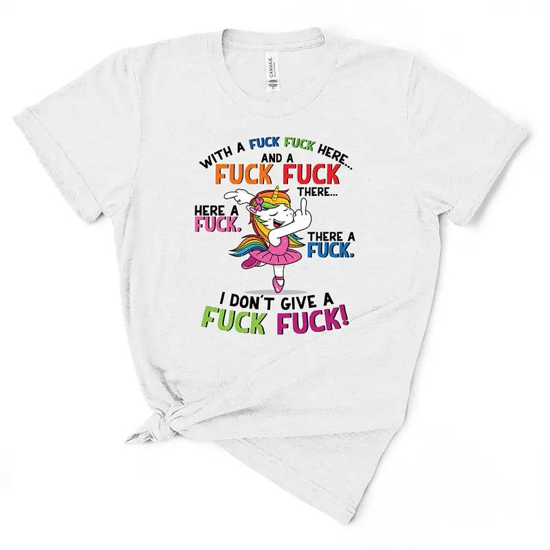 Unicorn Middle Finger T-Shirt for Women - Funny Graphic Tee - Casual Hoodie, Sweatshirt | TeeBloomCo.com