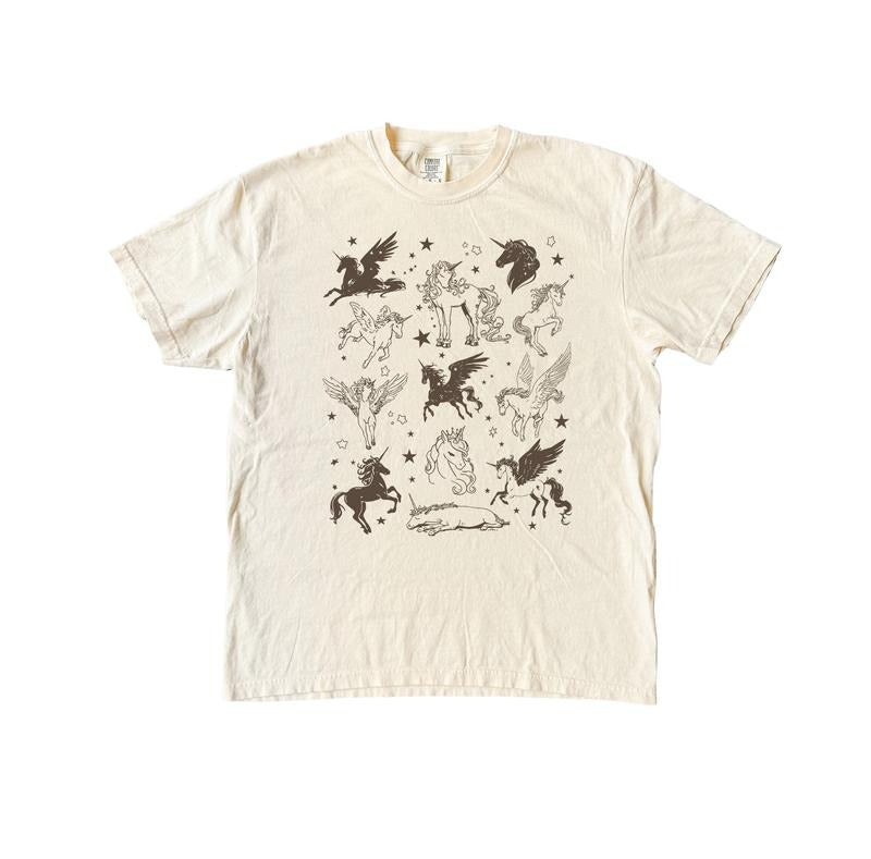 Unicorns and Pegasus T-shirt, Vintage Comfort Colors Shirt Hoodie, Sweatshirt | TeeBloomCo.com