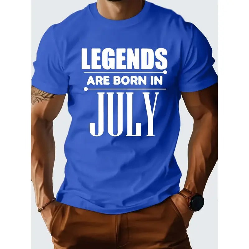 Unique Legend was Born in July Graphic Print T-Shirt