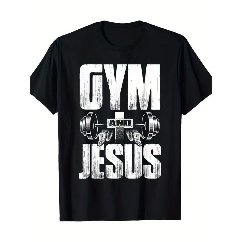 Unique Religious Fitness Jesus Barbell Weightlifting Cross T-shirt for Men Made in USA Hoodie, Sweatshirt | TeeBloomCo.com