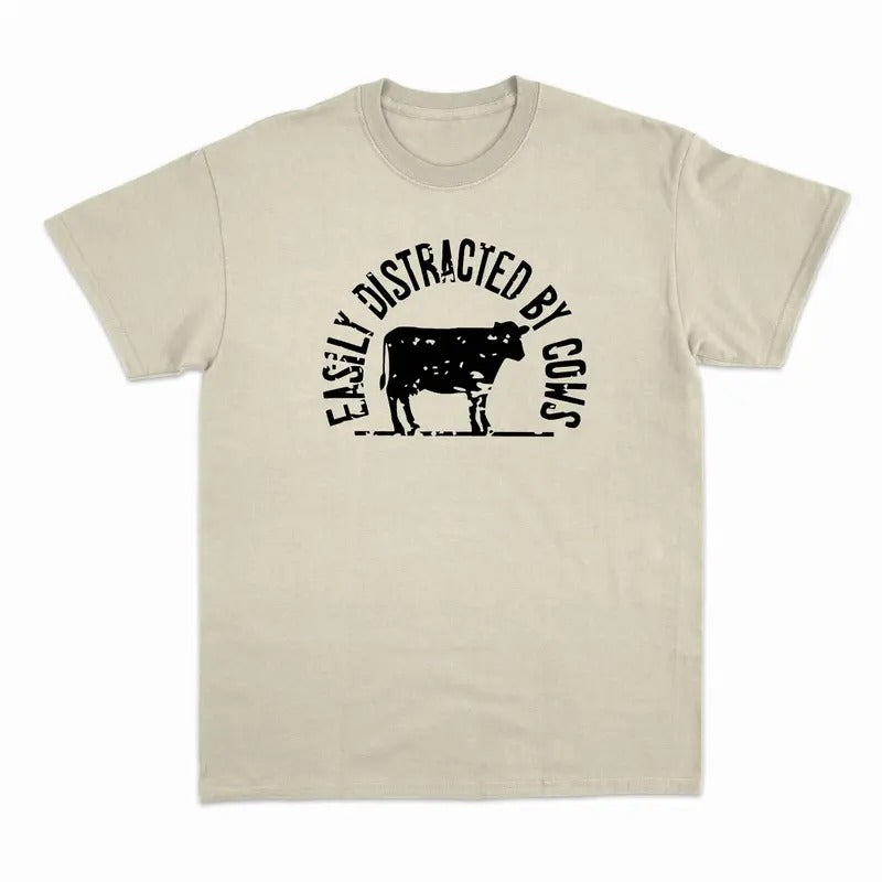 Unisex  Cow Shirt, Easily Distracted By Cows, cute Cow T-Shirt  , Sweatshirt  and Hoodie | TeeBloomCo.com
