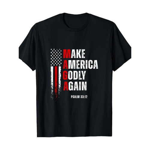 Unisex 220g Jesus Make America Godly Again American Patriot Christian T-Shirt made in usa Hoodie, Sweatshirt | TeeBloomCo.com