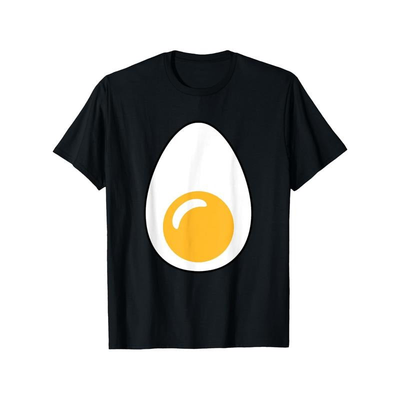 Unisex Casual Crew Neck T-Shirt with Deviled Egg Print, 100% Cotton, Short Sleeve, Slight Stretch, All-Season Comfort,...