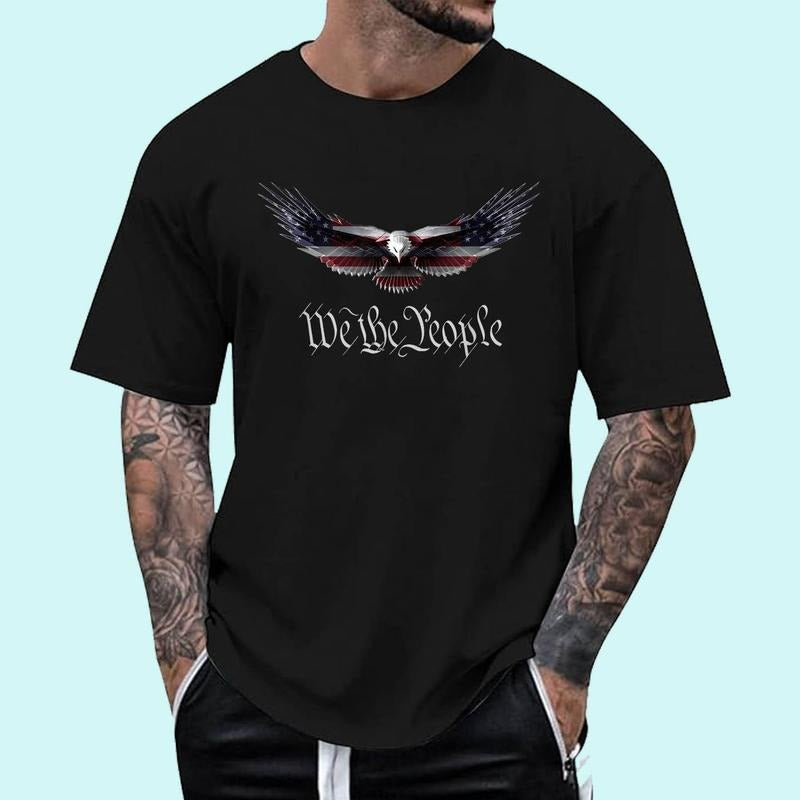 [Unisex Cotton Shirt] American Patriot Freedom Eagle USA Flag T-Shirt T-Shirt Hoodie, Sweatshirt | TeeBloomCo.com