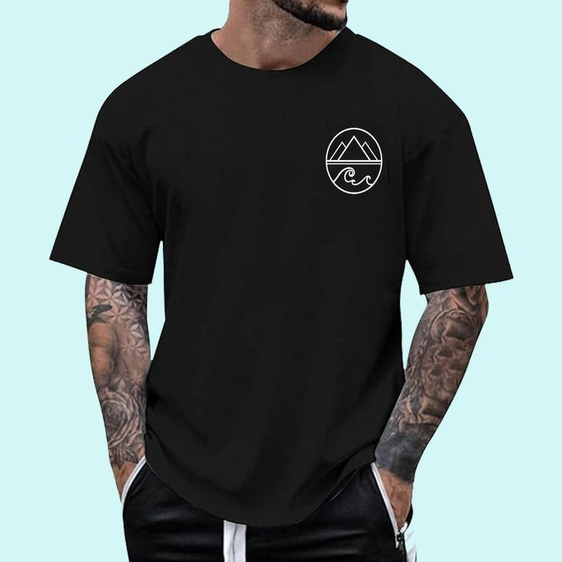 [Unisex Cotton Shirt] Mountains Waves Nature Outdoor Surf Hiking Hiker Surfer T-Shirt Hoodie, Sweatshirt | TeeBloomCo.com