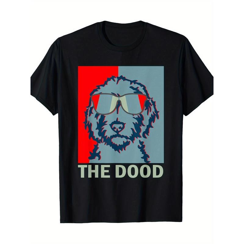 Unisex Cotton T-Shirt with Geometric Doodle Print, Casual Round Neck Short Sleeve Tee, Digital Heat Transfer Design,...