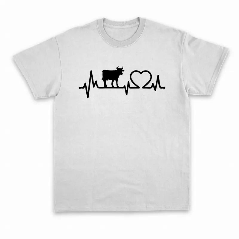 Unisex Cow Heartbeat T-Shirt  , Sweatshirt  and Hoodie | TeeBloomCo.com