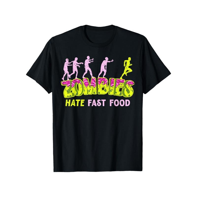 Unisex Zombie Graphic T-Shirt, Cotton Crew Neck Casual Tee, Short Sleeve Printed Top, Slight Stretch Knit Fabric,...