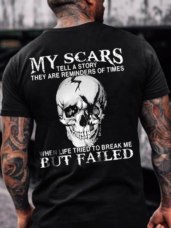 Unisex's Letter & Skull Print Round Neck Tee, Regular Fit Street Fashion Short Sleeve T-shirt for Daily Wear, Casual...