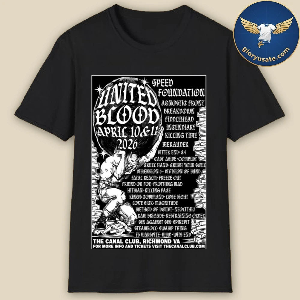 United Blood April 10-11 2026 The Canal Club, Richmond VA Poster Shirt