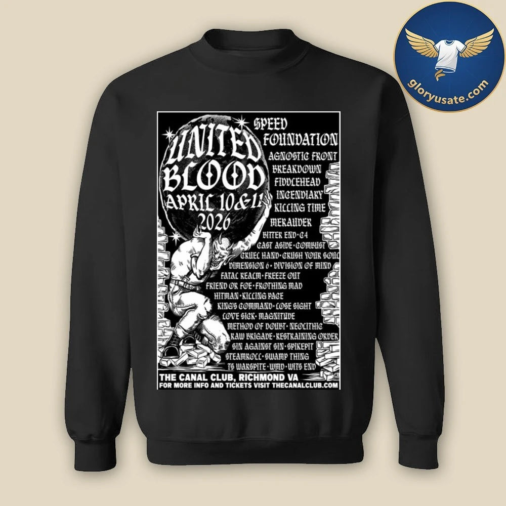 United Blood April 10-11 2026 The Canal Club, Richmond VA Poster Shirt