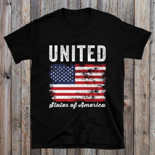 United States of America Flag Distressed T-Shirt made in usa Hoodie, Sweatshirt | TeeBloomCo.com