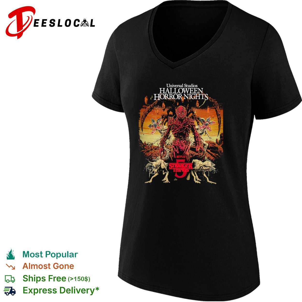 Universal Studios Halloween Horror Nights Stranger Things 5 Vecna Demogorgon shirt