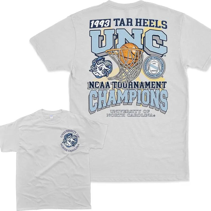 University Of North Carolina Tournament Heels 1993 champions UNC college 2 sided T-shirt Hoodie, Sweatshirt | TeeBloomCo.com