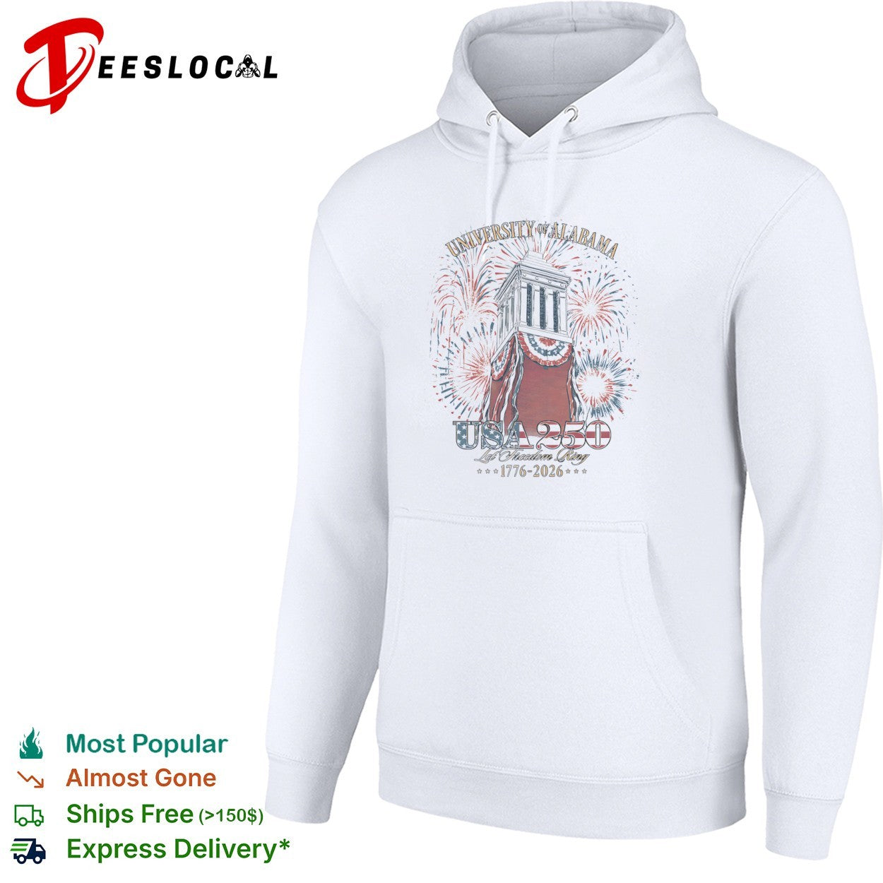 University of Alabama USA 250 Let Freedom Ring 1776 2026 Denman Hall Celebration shirt