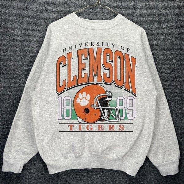 University of Clemson 1889 Crewneck Sweatshirt Clemson Tigers T-Shirts, Hoodie | TeeBloomCo.com