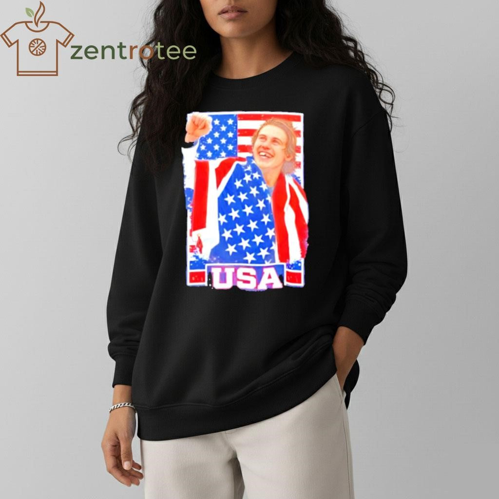 Usa Gold Hockey Jack Hughes Patriotic Hockey lost teeth win tee
