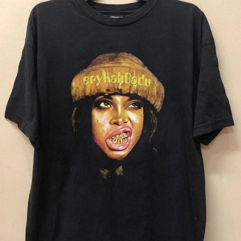 VINTAGE Erykah 90s Music Rock, Graphic tour Shirt, Erykah Badu 2024 shirt, Gift For Women shirt Cotton Fit Cotton Fit Top...