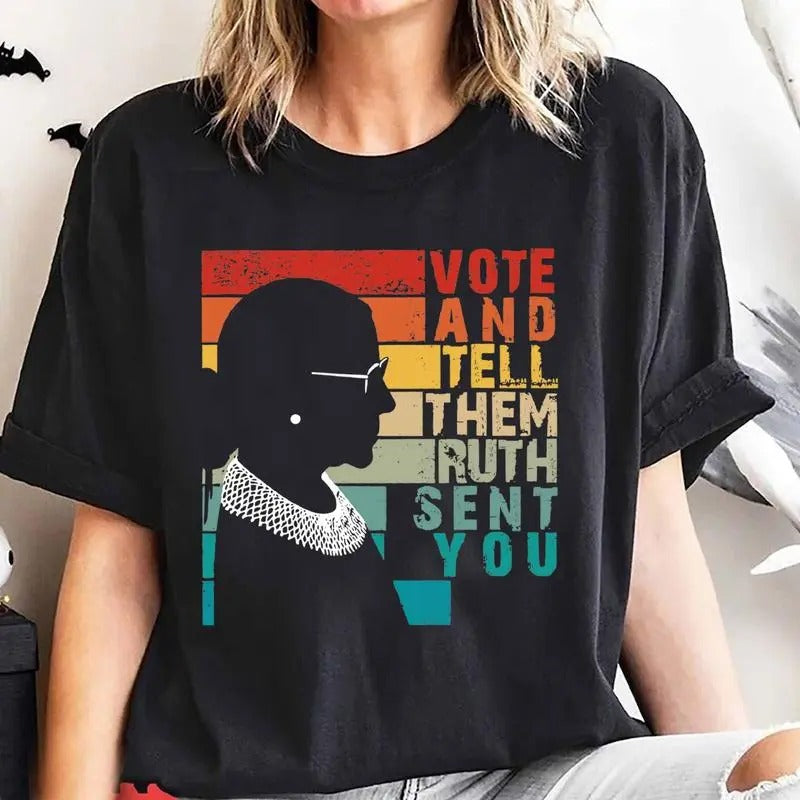VOTE Ruth Bader Ginsburg Activism Shirt Top Sweatshirt Womenswear Hoodie | TeeBloomCo.com