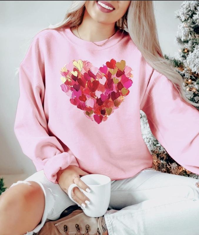 Valentine Day Heart Shirt, Brushstroke Heart, Valentines Day Shirt, Valentines Day tee, Valentine Shirt Hoodie, Sweatshirt