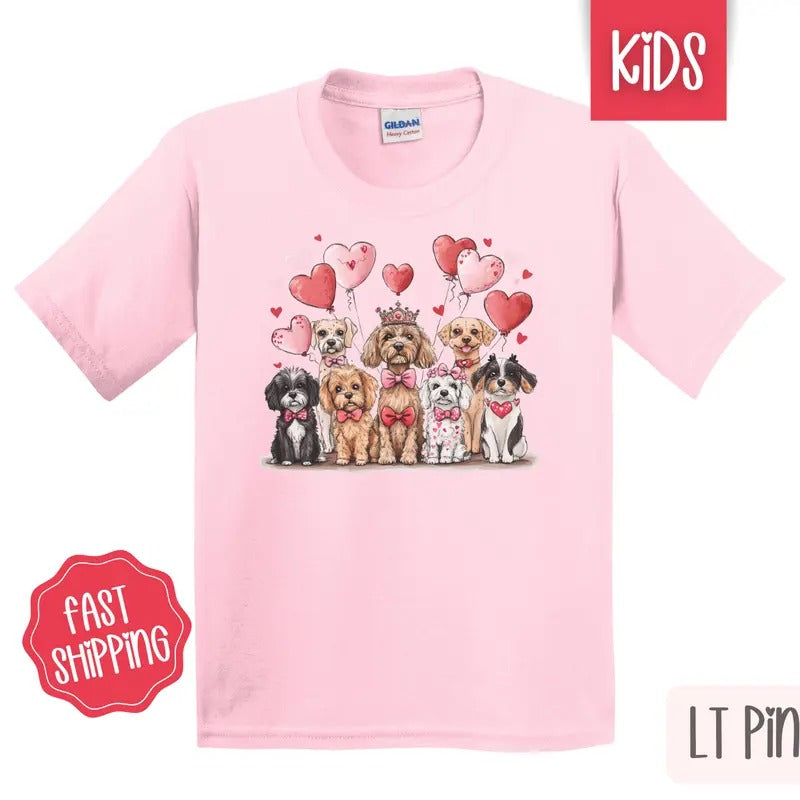 Valentine Dogs Shirt Gildan, Valentine's Day Women's Tee, Cute Women's Tshirt Plus Sizes Hoodie, Sweatshirt | TeeBloomCo.com