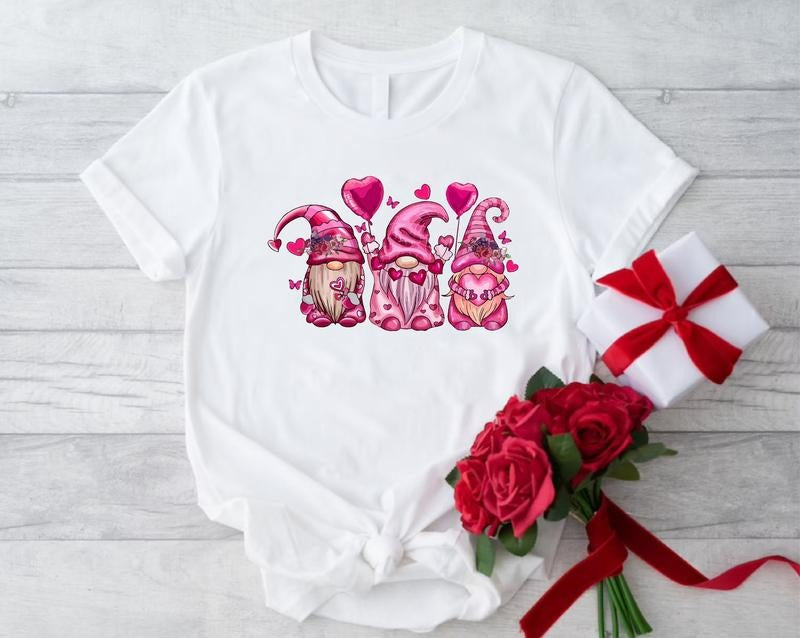 Valentine Gnome Shirt, Gnome Heart Shirt, Valentine Day Shirt For Women, Valentines Day Gift, Happy Valentines Day Shirt,...