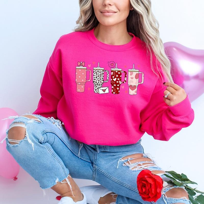 Valentine Tumbler Sweatshirt, Hoodie, T-shirt, Valentine's Day Gifts | TeeBloomCo.com
