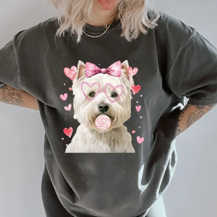 Valentine Westie Dog Shirt ~ Unisex Apparel Relaxed Fit Printed In The USA Clothing Womenswear Casual Comfort Cotton Top...