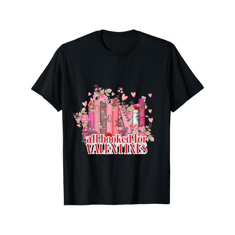 Valentine's Day 'All Booked for Love' Men's Cotton T-Shirt