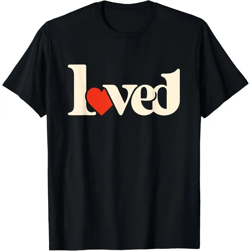 Valentine's Day Love Heart Couples T-Shirt - 100% Cotton, Short Sleeve, No Pockets