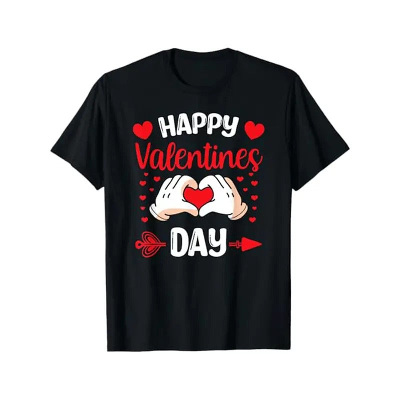 Valentine's Day Love-Themed Cotton T-Shirt for Couples