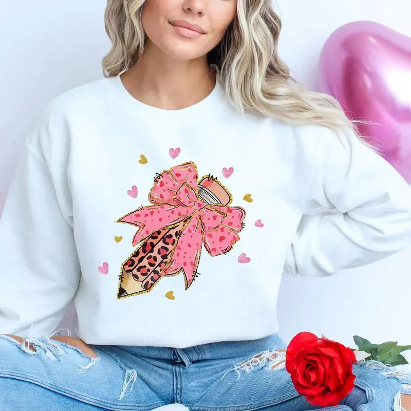 Valentine's Day Teacher Sweatshirt, Valentine's Day Gift for Teacher Sweatshirt, Teacher Valentine's Day Sweater, Love...