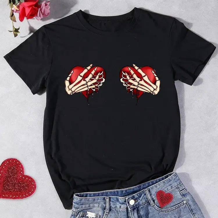 Valentine skeleton heart hands Shirt, Valentines Day Shirt, Heart Shirt, Skeleton Hand Shirt, Skeleton Hand, Graphic...